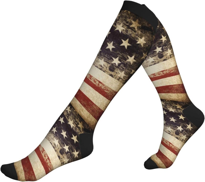 Figtihw Tie Dye Compression Socks Knee High Support Socks For Women Men Running Athletic Hiking - Image 2